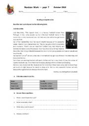 English Worksheet: Mourinho - Reading Comprehension and Use of English