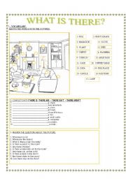 English Worksheet: What is there?