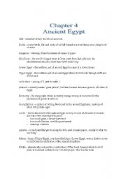 English worksheet: Egypt Notes