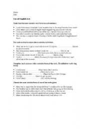 English worksheet: wish and if only/to inf and ing form