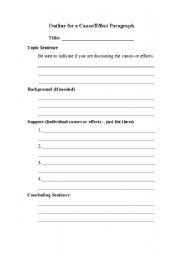 English Worksheet: Paragraph Outline Templates