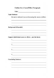 English worksheet: Paragraph Outline Templates