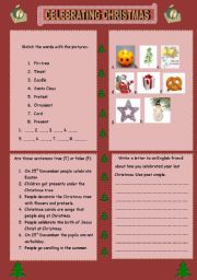 English worksheet: Celebrating Christmas
