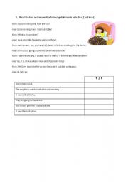 English worksheet: Diagnostic test for 7th graders part B
