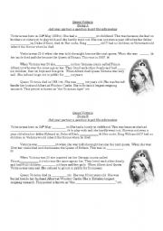 English Worksheet: Queen Victoria missing word exercise