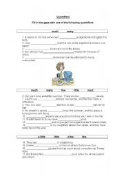 English Worksheet: Quantifiers