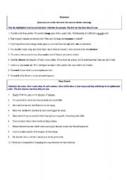 English worksheet: grammar exercises