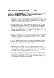 English Worksheet: Smoke Signals - Movie based questions