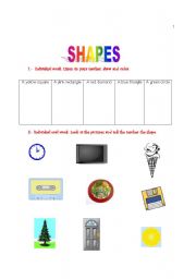 English Worksheet: SHAPES