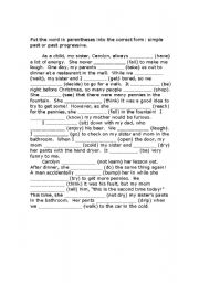 Simple Past or Past Continuous Cloze