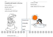 English worksheet: melting snowman