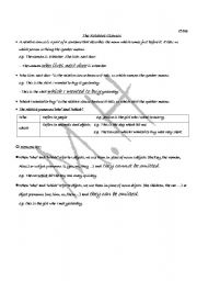 English Worksheet: The relative clauses