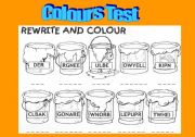 English Worksheet: Test Colours for kids!Ready to print & use!!!