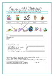 English Worksheet: Has got / Have got