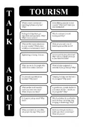 English Worksheet: Tourism - 18 conversation cards (editable)