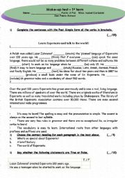 English Worksheet: test on past tenses and comparatives and superlatives