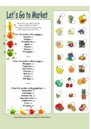 English Worksheet: Lets Go to Market