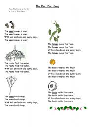 English Worksheet: The Plant part song.