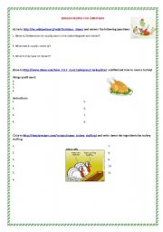 English Worksheet: English recipes for Christmas