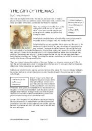 English Worksheet: Gift of the Magi - adapted for ESL students