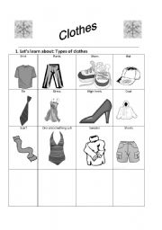 English Worksheet: Shopping for Clothes