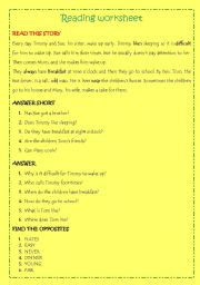 English Worksheet: Read this story