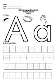 English Worksheet: Aa