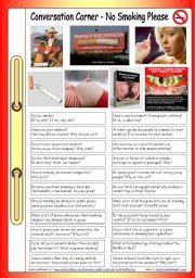 English Worksheet: Conversation Corner: No Smoking Please