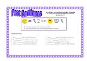 English Worksheet: Past Continuos with WHEN