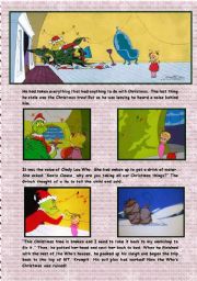 English Worksheet: How The Grinch Stole Christmas! Plot Summary Part 2