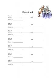 English worksheet: Describe It