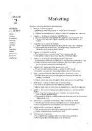 English Worksheet: marketing