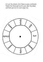 English Worksheet: Weather wordwheel(pictures)