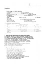 English Worksheet: grammar test