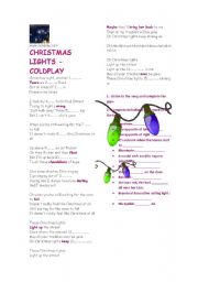 English Worksheet: Christmas Lights - Coldplay