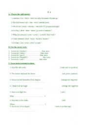 English worksheet: past Tense