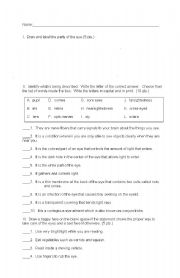 English Worksheet: Science Quiz (Eyes)