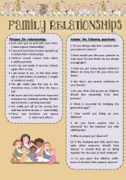 English Worksheet: Family Relationships