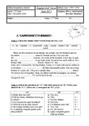 English Worksheet: devoir de synthese n 1