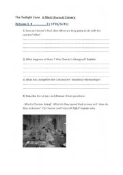 English Worksheet: The Twilight Zone A most Unusual camera part 5