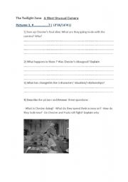 English worksheet: The Twilight Zone A most Unusual camera part 5