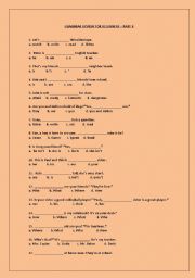 English Worksheet: GRAMMAR REVIEW FOR BEGINNERS - PART II