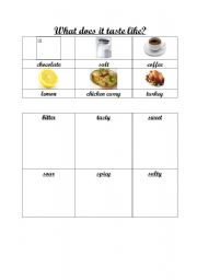 English Worksheet: How does it taste like