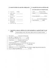 English worksheet: evaluation of present simple 2