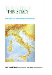 English worksheet: this is italy