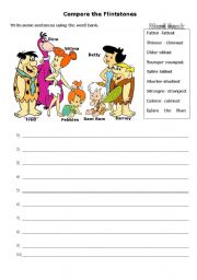 English Worksheet: Compare the Flinstones