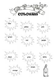 English Worksheet: Colours