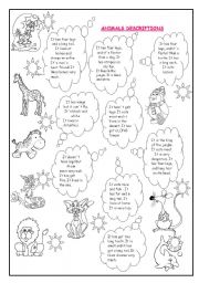 English Worksheet: Animal descriptions 1