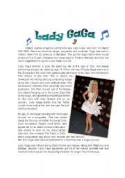 English Worksheet: Lady GaGa Activity