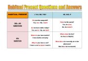 English worksheet: Habitual Present, Questions and Anserws